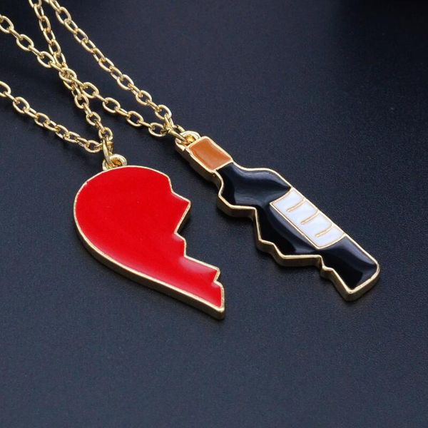 pendant necklaces 2-piece set heart-shaped wine bottle necklace creative couple wedding party accessories fashion jewelry gift, Silver
pendant necklaces 2-piece set heart-shaped wine bottle necklace creative couple wedding party accessories fashion jewelry gift, Silver