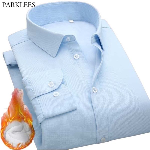 men's light blue striped business formal shirt winter warm plus fleece padded dress shirts men casual button down chemise 210522, White;black
men's light blue striped business formal shirt winter warm plus fleece padded dress shirts men casual button down chemise 210522, White;black