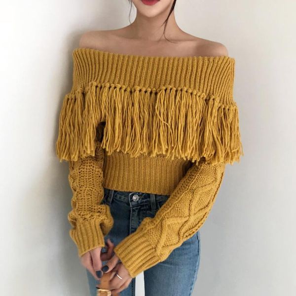 women's sweaters pullover women knitted sweater shoulder off pull female lady jumpers sw002, White;black
women's sweaters pullover women knitted sweater shoulder off pull female lady jumpers sw002, White;black