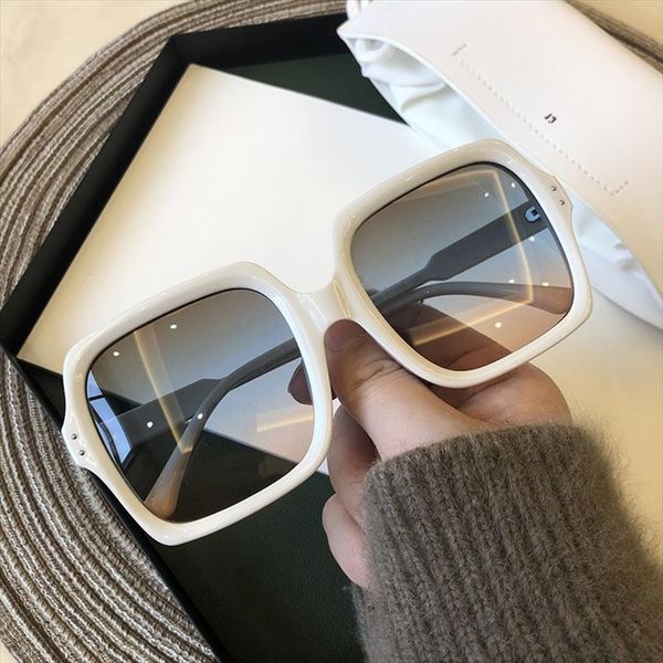 vintage big women sunglasses brand black fashion gradient female oversized square ladies glasses, White;black
vintage big women sunglasses brand black fashion gradient female oversized square ladies glasses, White;black