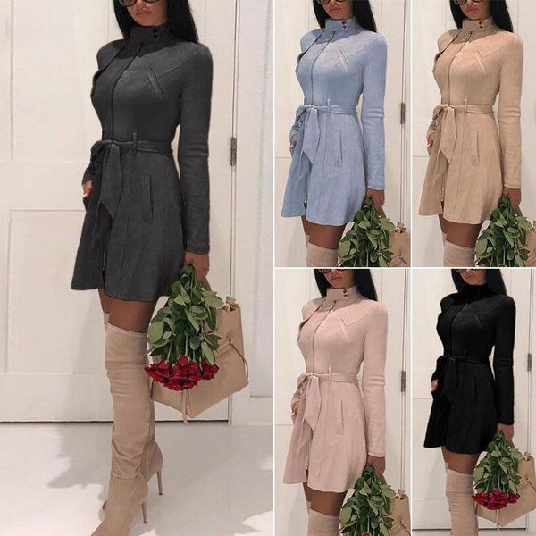 women's trench coats 2021 eat solid womens jackets fashion fall spring bandage belted suede ladies slim pockets long outwear, Tan;black
women's trench coats 2021 eat solid womens jackets fashion fall spring bandage belted suede ladies slim pockets long outwear, Tan;black