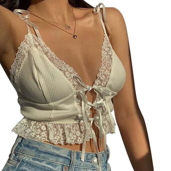 women's tanks & camis fashion solid color camisole lace stitching v-neck bandage exposed navel top, White
women's tanks & camis fashion solid color camisole lace stitching v-neck bandage exposed navel top, White