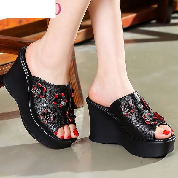 sandals 2021 summer women shoes platform slipper genuine leather handmade flower wedges comfotable slides 84np, Black
sandals 2021 summer women shoes platform slipper genuine leather handmade flower wedges comfotable slides 84np, Black