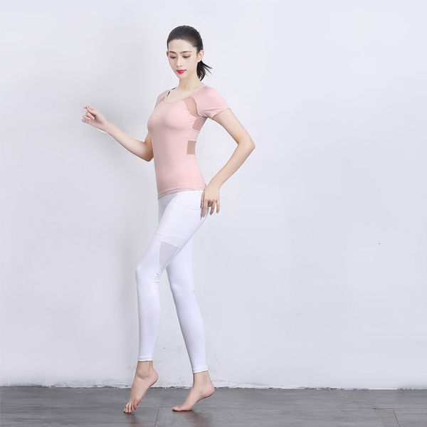 women's tracksuits suit style short sleeve gathered back mesh sports fitness yoga dress female summer, Gray 
women's tracksuits suit style short sleeve gathered back mesh sports fitness yoga dress female summer, Gray