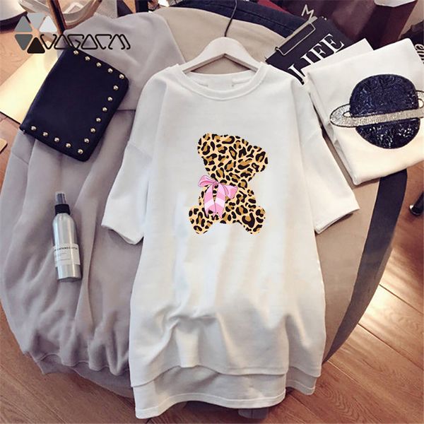 2021women cartoon bear print leopard plus size dresses short sleeve black white party casual mini fashion loose summer cute dress, Black;gray
2021women cartoon bear print leopard plus size dresses short sleeve black white party casual mini fashion loose summer cute dress, Black;gray