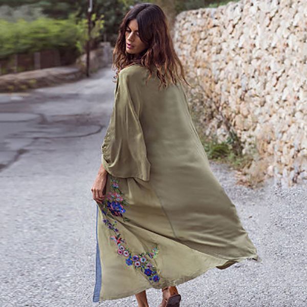 women's swimwear flowers embroidery beach kimono holiday army green vintage cover-ups long sleeve autumn outer cover 3lub, White;black
women's swimwear flowers embroidery beach kimono holiday army green vintage cover-ups long sleeve autumn outer cover 3lub, White;black