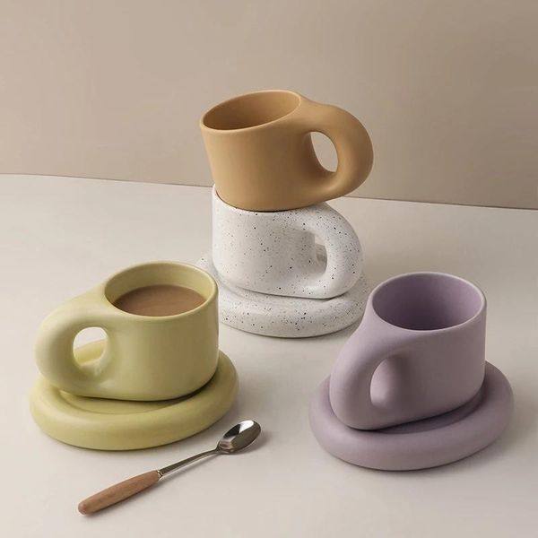 mugs 300ml creative handmade fat handle mug and oval plate personalized ceramic cup saucer for coffee tea milk cake nordic home decor
mugs 300ml creative handmade fat handle mug and oval plate personalized ceramic cup saucer for coffee tea milk cake nordic home decor