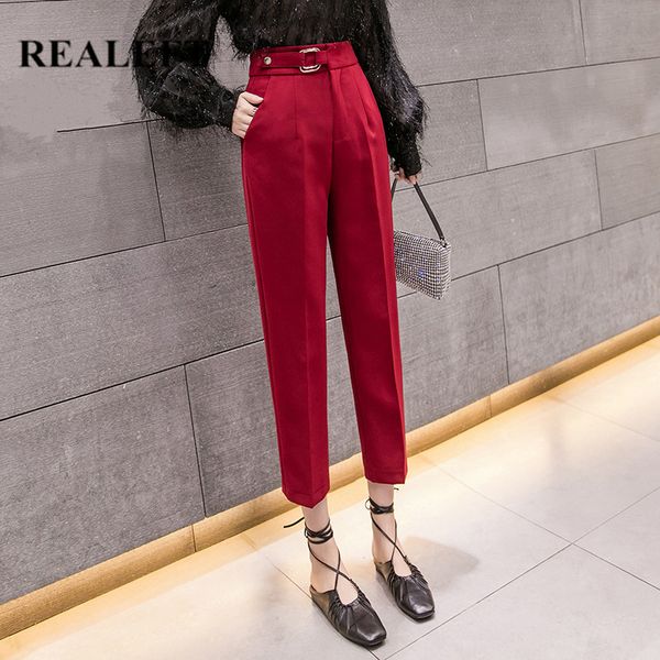 spring ol style women's harm pants button solid high waist elegant work trousers female casual pantalon femme 210428, Black;white
spring ol style women's harm pants button solid high waist elegant work trousers female casual pantalon femme 210428, Black;white