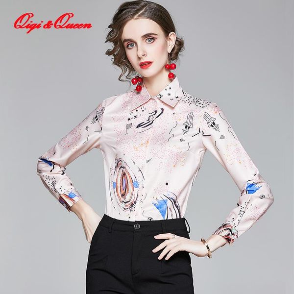 qiqi&queen women chiffon vintage print casual blouse shirts retro business loose blusas chic femininas fashion autumn women's blouses, White
qiqi&queen women chiffon vintage print casual blouse shirts retro business loose blusas chic femininas fashion autumn women's blouses, White