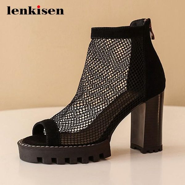 boots lenkisen sheep suede high fashion plus size air mesh peep toe square heel sunscreen zipper gorgeous summer ankle l5f1, Black
boots lenkisen sheep suede high fashion plus size air mesh peep toe square heel sunscreen zipper gorgeous summer ankle l5f1, Black