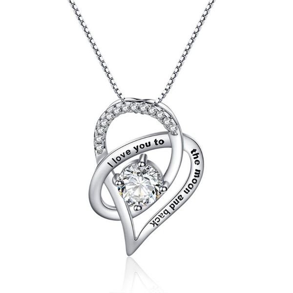 pendant necklaces women elegant necklace heart i love you to the moon and back creative jewelry birthday gift for girls, Silver
pendant necklaces women elegant necklace heart i love you to the moon and back creative jewelry birthday gift for girls, Silver