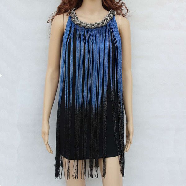 chain style casual dresses hanging neck gradual tassel slim fit buttock sleeveless dress skirt, Black;gray
chain style casual dresses hanging neck gradual tassel slim fit buttock sleeveless dress skirt, Black;gray