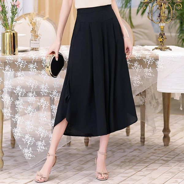 summer black wide leg womens pant solid loose high waist beach ankle length trousers plus size casual retro skirt, Black;white
summer black wide leg womens pant solid loose high waist beach ankle length trousers plus size casual retro skirt, Black;white