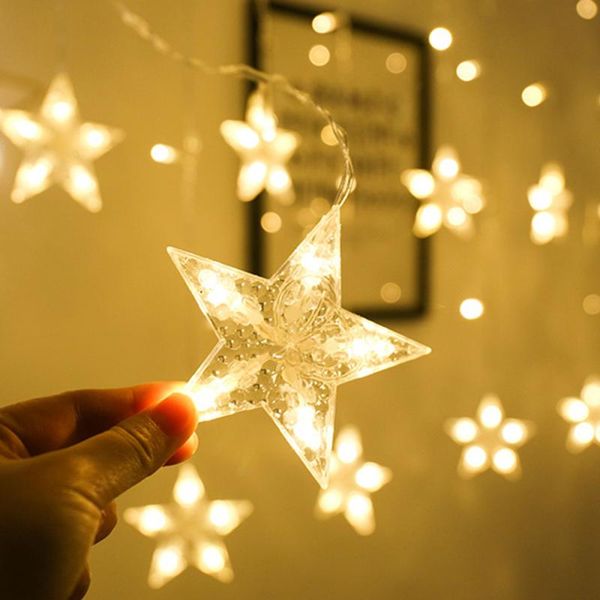 strings 2.5m led christmas star curtain lights 220v eu outdoor/indoor garland string fairy lamp for party wedding holiday decoration 
strings 2.5m led christmas star curtain lights 220v eu outdoor/indoor garland string fairy lamp for party wedding holiday decoration