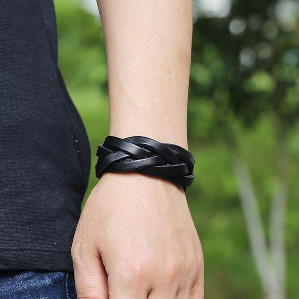 tennis punk woven leather bracelet for men vintage black wide wrap wristband bracelets jewelry women, Golden;silver
tennis punk woven leather bracelet for men vintage black wide wrap wristband bracelets jewelry women, Golden;silver