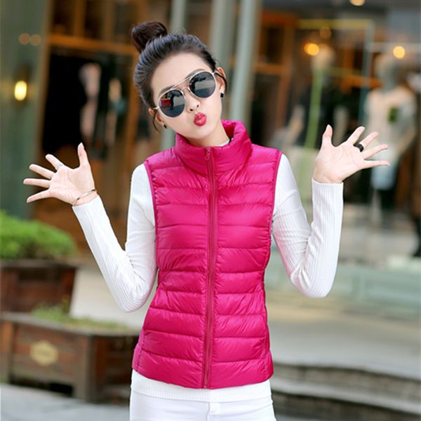 vests autumn and winter short down et thin stand collar women's waistcoat, Black;white
vests autumn and winter short down et thin stand collar women's waistcoat, Black;white