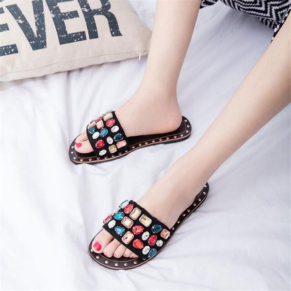 slippers plus size women glitter sandals for flat slip on lady summer color fashion shoes, Black
slippers plus size women glitter sandals for flat slip on lady summer color fashion shoes, Black