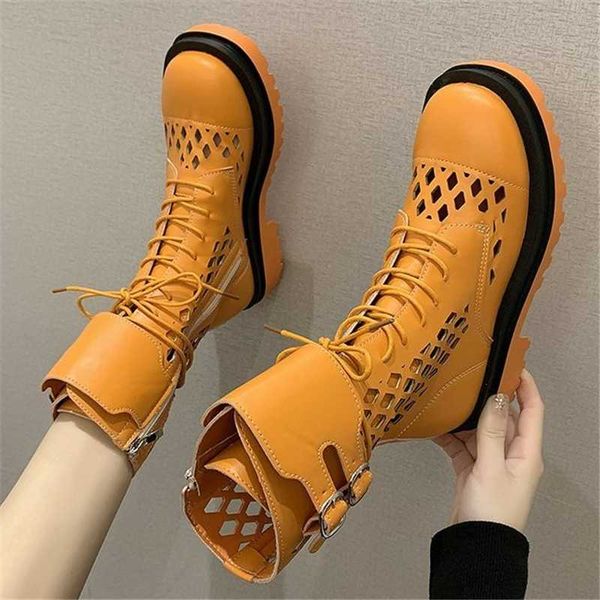 boots 2021 summer breathable pu leather hollow out ankle women platform round toe cross-tied motorcycle mujer zapatos, Black
boots 2021 summer breathable pu leather hollow out ankle women platform round toe cross-tied motorcycle mujer zapatos, Black
