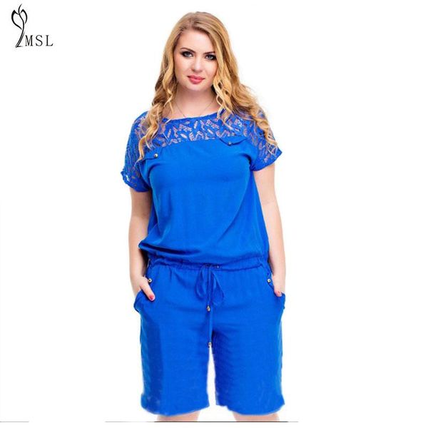 women's jumpsuits & rompers lady lace patchwork jumpsuit plus size knee length solid short sleeve playsuit elegant casual loose overall, Black;white
women's jumpsuits & rompers lady lace patchwork jumpsuit plus size knee length solid short sleeve playsuit elegant casual loose overall, Black;white