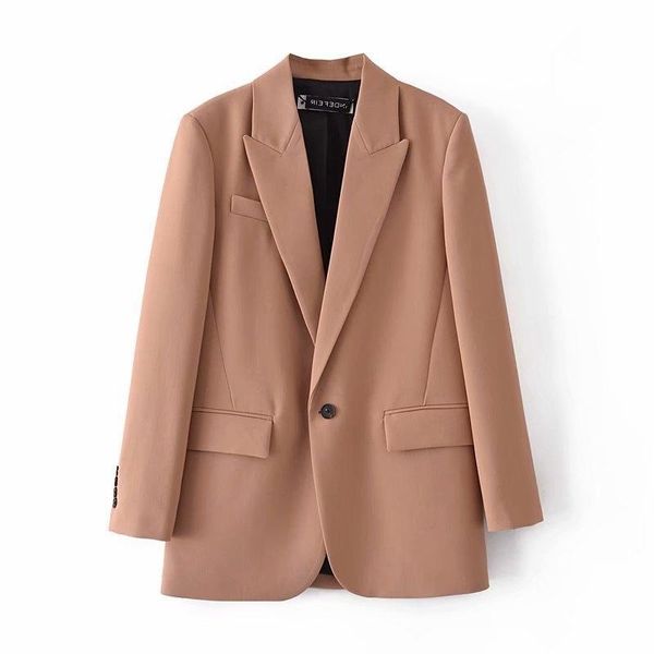 women's suits & blazers decoration loose suit one button coat, White;black 
women's suits & blazers decoration loose suit one button coat, White;black