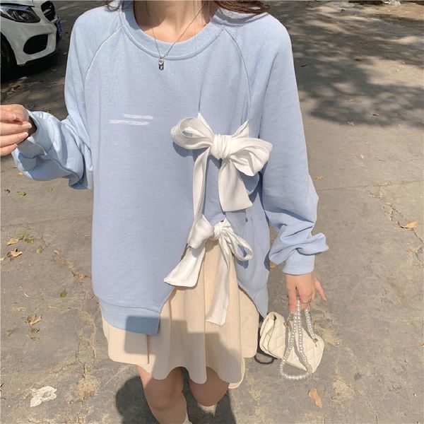 women's hoodies & sweatshirts fashion sky blue bow irregular loose women autumn winter korean casual o-neck long sleeve pullover, Black
women's hoodies & sweatshirts fashion sky blue bow irregular loose women autumn winter korean casual o-neck long sleeve pullover, Black