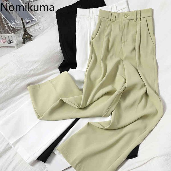 nomikuma straight high waist wide leg pants women unicolor casual loose suit trousers korean style chic pantalones femme 210514, Black;white
nomikuma straight high waist wide leg pants women unicolor casual loose suit trousers korean style chic pantalones femme 210514, Black;white
