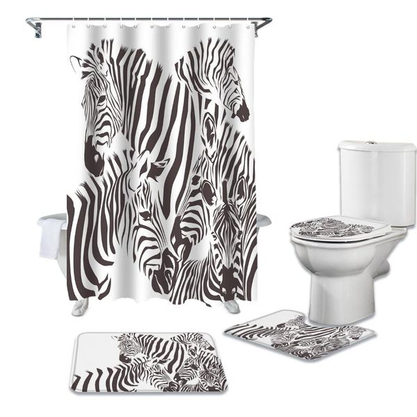 zebra animal shower curtain set for bathroom bath mat rug carpet toilet lid cover bathtub home decor gift curtains
zebra animal shower curtain set for bathroom bath mat rug carpet toilet lid cover bathtub home decor gift curtains