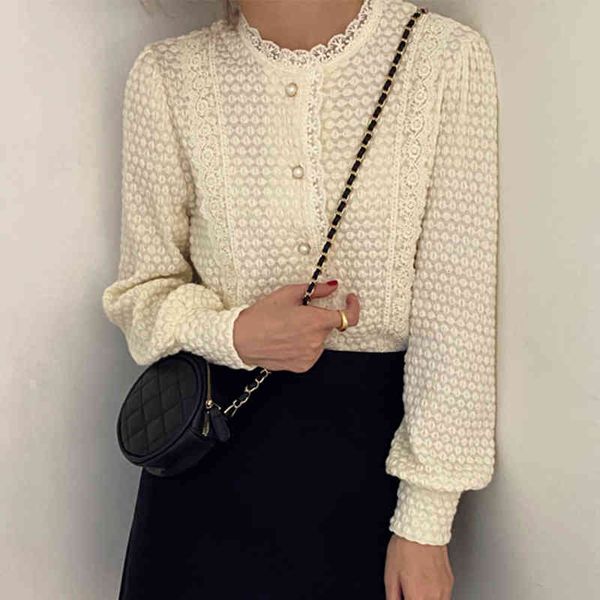 women's blouses & shirts lamtrip autumn fashion korean retro beading buttons v9n5, White
women's blouses & shirts lamtrip autumn fashion korean retro beading buttons v9n5, White