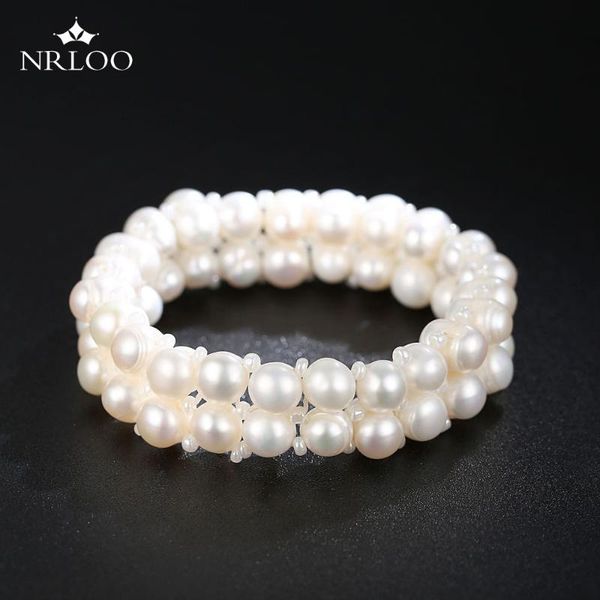 link, chain classic charm bracelet pearl jewelry white pink double row natural freshwater elasticity bracelets for women gift, Black
link, chain classic charm bracelet pearl jewelry white pink double row natural freshwater elasticity bracelets for women gift, Black