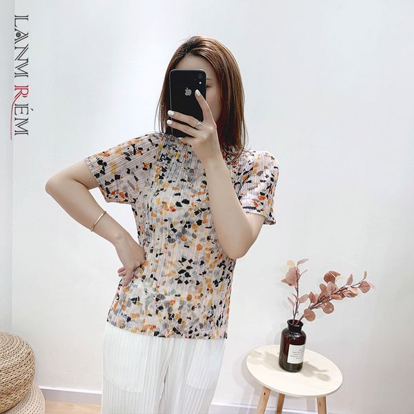 women printing t-shirt pleated large size slim shirts round neck short sleeve fashion tide summer 2h136 210507, White
women printing t-shirt pleated large size slim shirts round neck short sleeve fashion tide summer 2h136 210507, White