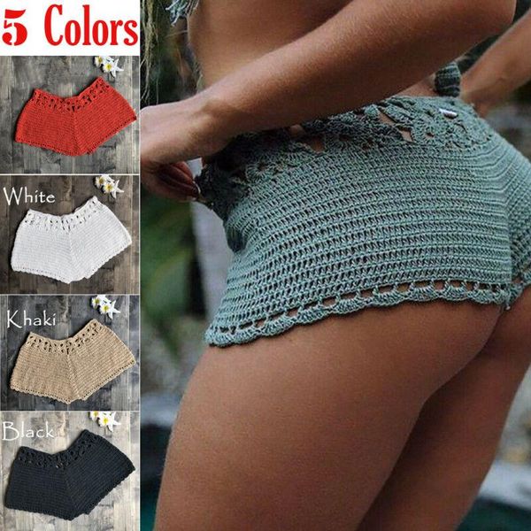 women's shorts women boho knit crochet beach hollow out high waist ladies summer holiday solid slim mini short bottoms, White;black
women's shorts women boho knit crochet beach hollow out high waist ladies summer holiday solid slim mini short bottoms, White;black