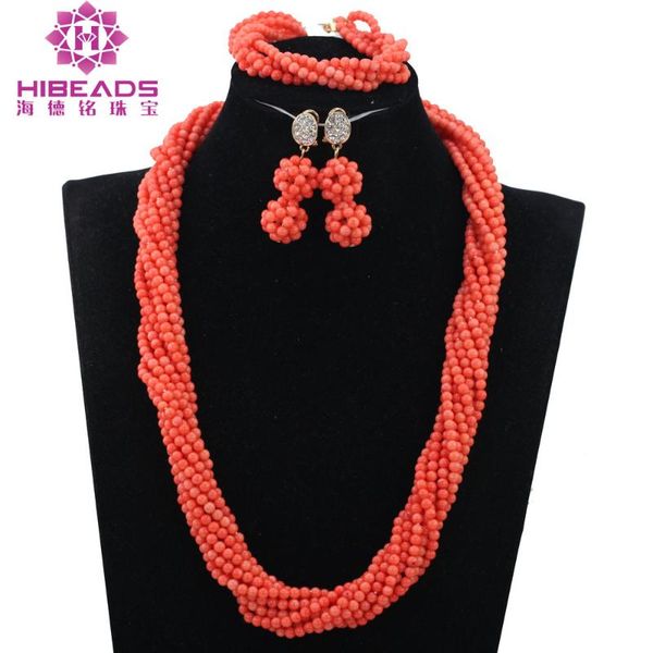 earrings & necklace nigerian wedding coral beads jewelry set african bridal long pink cnr165, Silver
earrings & necklace nigerian wedding coral beads jewelry set african bridal long pink cnr165, Silver