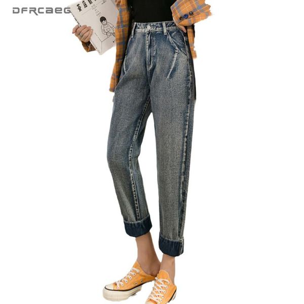 women's jeans vintage womens boyfriend 2021 autumn high waist ankle-length female straight pants denim feminina blue 
women's jeans vintage womens boyfriend 2021 autumn high waist ankle-length female straight pants denim feminina blue