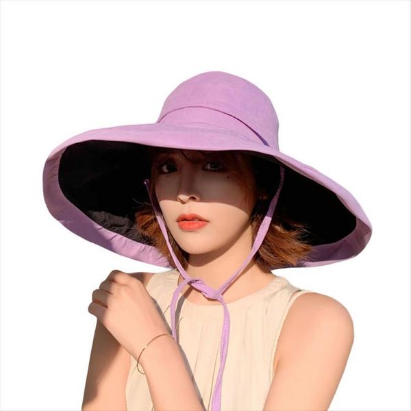 women summer super large wide brim beach hats double sided foldable anti uv sun hat panama female sunscreen cap bonnet, Blue;gray
women summer super large wide brim beach hats double sided foldable anti uv sun hat panama female sunscreen cap bonnet, Blue;gray