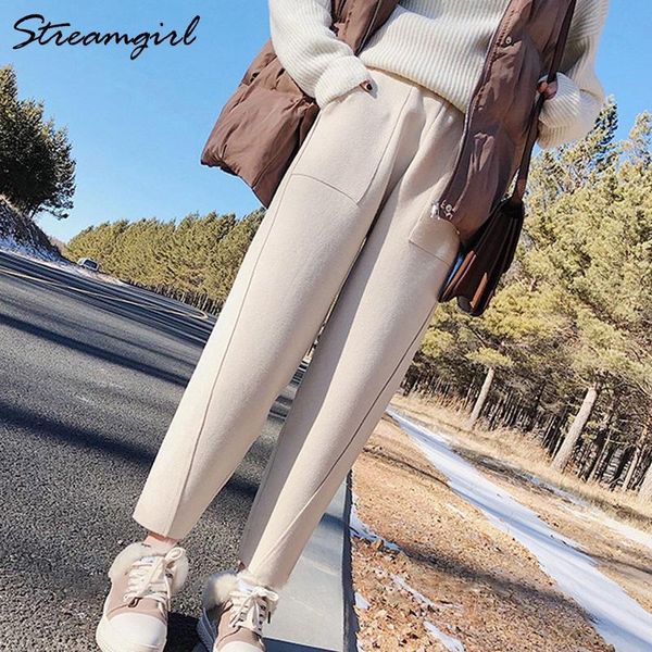 women's pants & capris knitted cashmere harem women warm black casual loose womens spring wool with high waist trousers office, Black;white
women's pants & capris knitted cashmere harem women warm black casual loose womens spring wool with high waist trousers office, Black;white