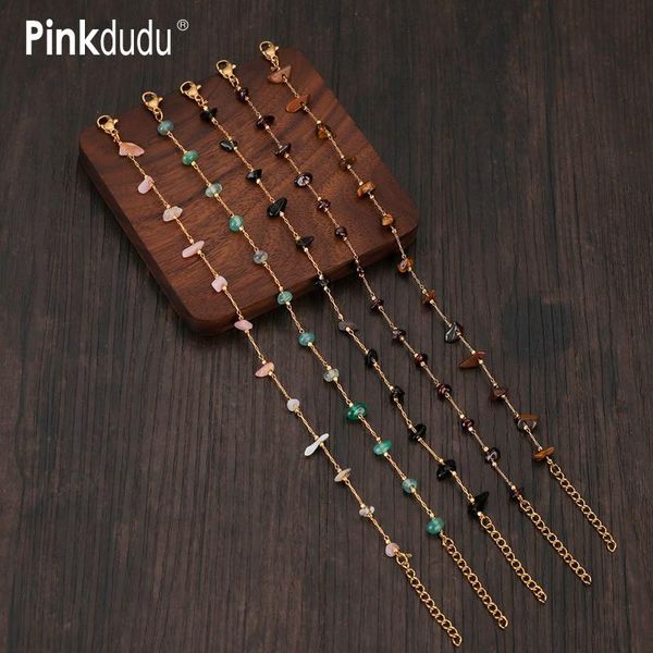 link, chain pinkdudu bohemian colored crushed stone stainless steel bracelet selling gold plated for women jewelry pd468, Black
link, chain pinkdudu bohemian colored crushed stone stainless steel bracelet selling gold plated for women jewelry pd468, Black