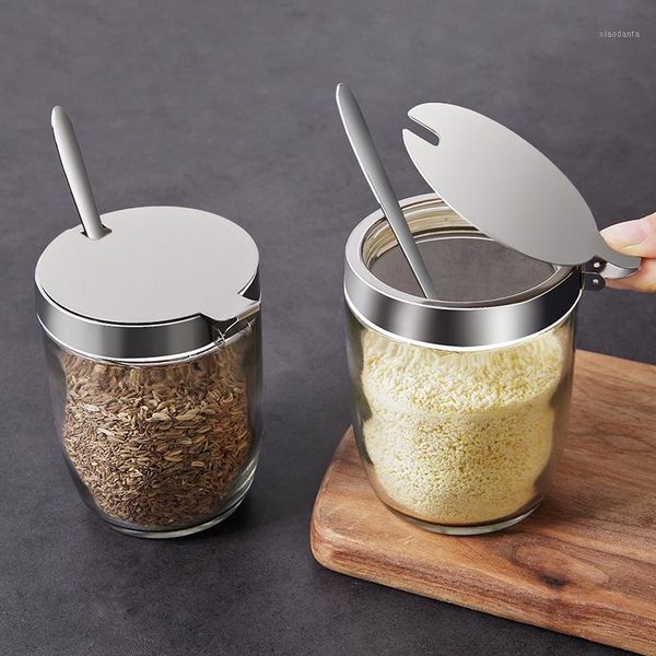 storage bottles & jars transparent glass bottle spice tank condiment pot kitchen tools stainless steel spoon pepper salt with cap
storage bottles & jars transparent glass bottle spice tank condiment pot kitchen tools stainless steel spoon pepper salt with cap