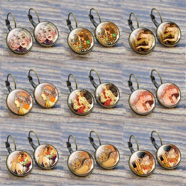 stud retro klimt earring france earrings art oil painting glass cabochon jewelry klimt's kiss mom mother day's ear hook gift, Golden;silver
stud retro klimt earring france earrings art oil painting glass cabochon jewelry klimt's kiss mom mother day's ear hook gift, Golden;silver