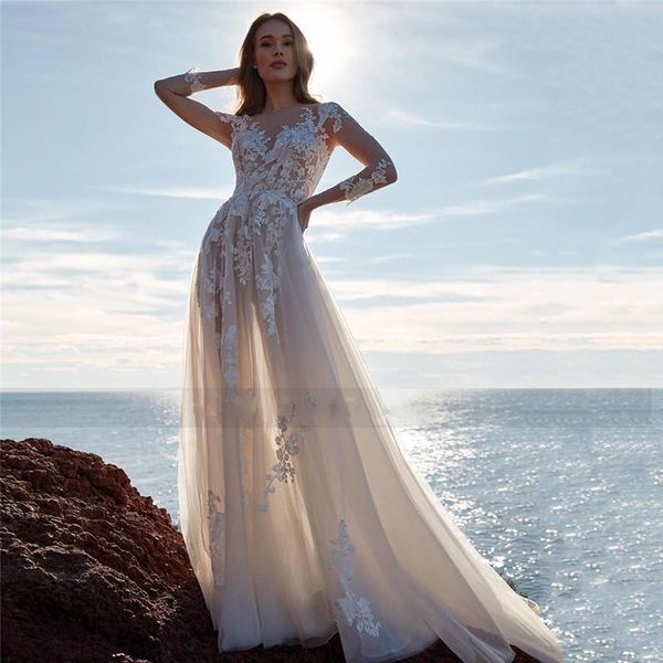 other wedding dresses 2021 boho a line long sleeve dress lace appliques v neck button gowns illusion tulle robe de mariee bridal, White
other wedding dresses 2021 boho a line long sleeve dress lace appliques v neck button gowns illusion tulle robe de mariee bridal, White