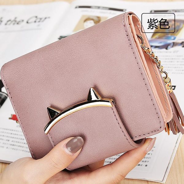 wallets 5 colors tassel short women 2021 lovely cat ladies purse zipper cute small wallet women's leather, Red;black
wallets 5 colors tassel short women 2021 lovely cat ladies purse zipper cute small wallet women's leather, Red;black