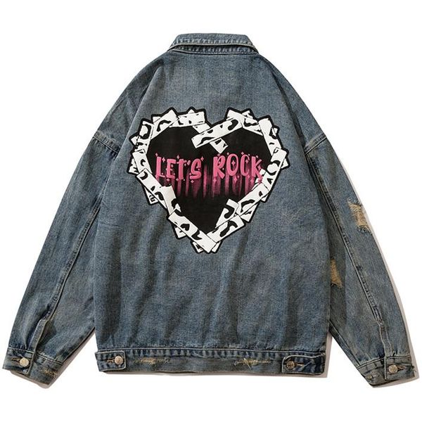 men's jackets men hip hop jean jacket heart-shaped letter print hole coat harajuku gothic punk streetwear fashion casual couple denim, Black;brown
men's jackets men hip hop jean jacket heart-shaped letter print hole coat harajuku gothic punk streetwear fashion casual couple denim, Black;brown