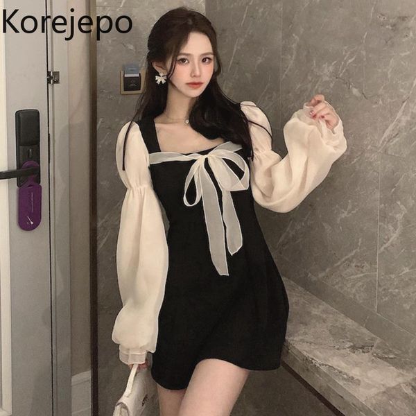 casual dresses korejepo women dress 2021 autumn frecnh retro sweet lace-up square collar long sleeve stitching fake two-piece female, Black;gray
casual dresses korejepo women dress 2021 autumn frecnh retro sweet lace-up square collar long sleeve stitching fake two-piece female, Black;gray