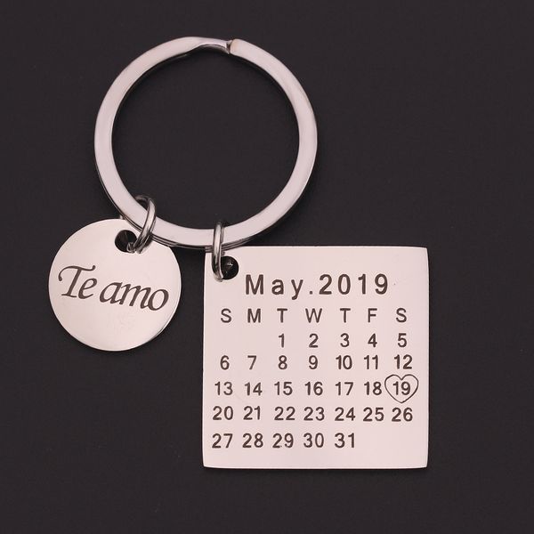 Personalized Custom Calendar Keychain Stainless Steel Key Chain Key Ring Heart Date Engraved Birthday Wedding Anniversary Gift
Personalized Custom Calendar Keychain Stainless Steel Key Chain Key Ring Heart Date Engraved Birthday Wedding Anniversary Gift