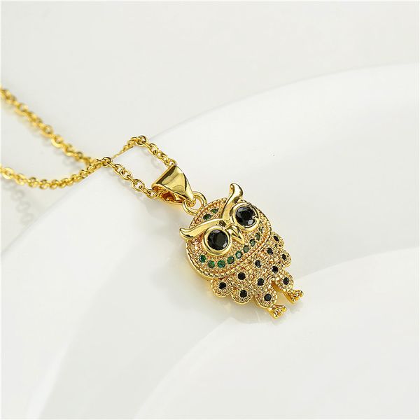 aogu fashion lovely owl pendant necklace plated 18k gold copper micro inlaid jewelry, Silver
aogu fashion lovely owl pendant necklace plated 18k gold copper micro inlaid jewelry, Silver