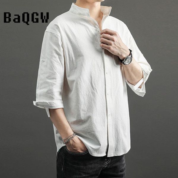 men's casual shirts solid blouse cotton half sleeve shirt loose single breasted linen spring autum plus size, White;black
men's casual shirts solid blouse cotton half sleeve shirt loose single breasted linen spring autum plus size, White;black