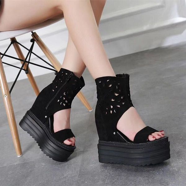 dress shoes 2021 summer women's sandals europe and the united states hollow round head super high heel wedges 13cm mesh, Black
dress shoes 2021 summer women's sandals europe and the united states hollow round head super high heel wedges 13cm mesh, Black