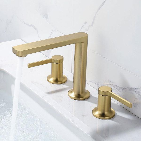 bathroom sink faucets brushed gold faucet brass 3 holes double handle and cold water mixer basin toilet
bathroom sink faucets brushed gold faucet brass 3 holes double handle and cold water mixer basin toilet