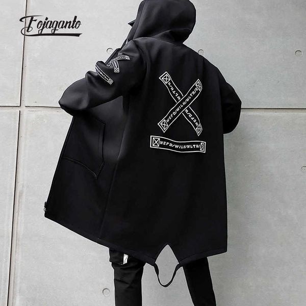 fojaganto autumn men's trench hooded jacket hip hop big x printed mid length windbreaker harajuku streetwear trench coat male 211011, Tan;black
fojaganto autumn men's trench hooded jacket hip hop big x printed mid length windbreaker harajuku streetwear trench coat male 211011, Tan;black