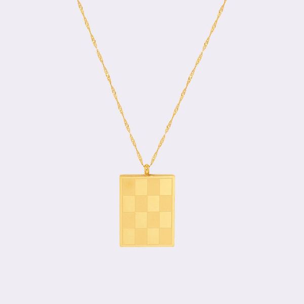 chains ins choker stainless steel 18k gold plated retro checkerboard square pendant for women girl fashion jewelry, Silver
chains ins choker stainless steel 18k gold plated retro checkerboard square pendant for women girl fashion jewelry, Silver