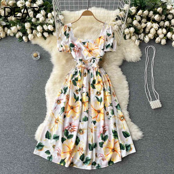 women printing pleated midi-long dress square collar short sleeve temperament fashion spring summer 11d609 210525, Black;gray
women printing pleated midi-long dress square collar short sleeve temperament fashion spring summer 11d609 210525, Black;gray